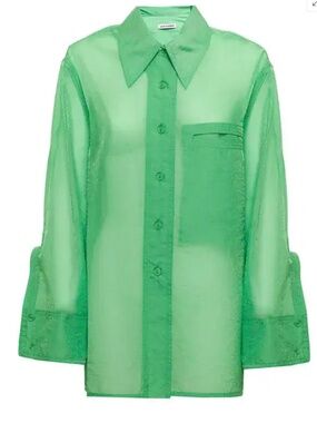 Low Classic Semi Sheer Green Top - Size Small